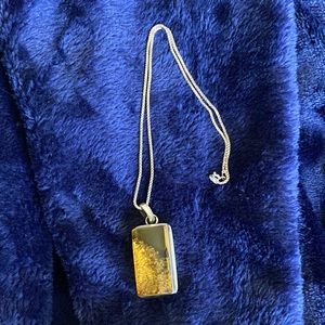 925 Silver Amber Pendant Necklace